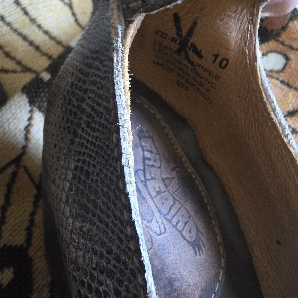 FREEBIRD Randi Reptile Snake Pewter Gray Heeled Leather Shoes - Size 10 NEW FIRM - Picture 13 of 15